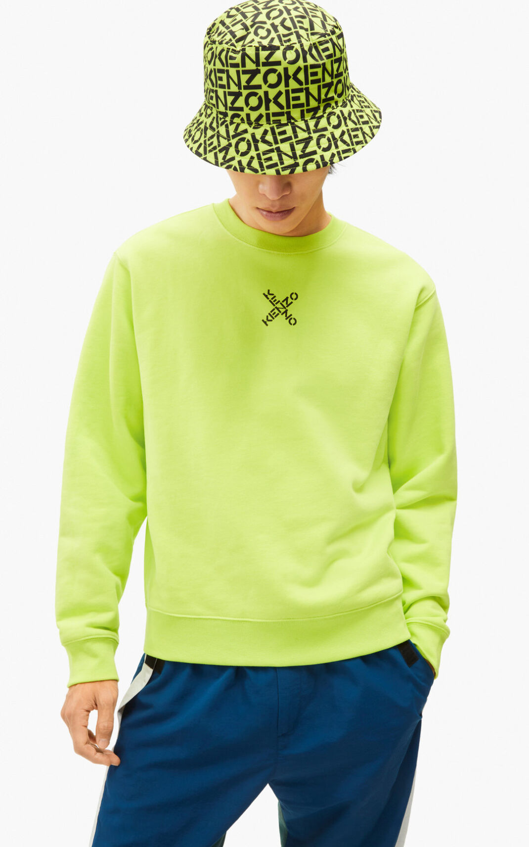 Kenzo Sport Little X Sweatshirt Erkek Açık Yeşil | 3561-XDEQT